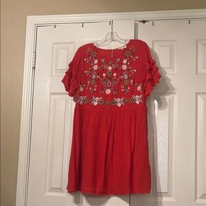 Entro Red Floral Mini Dress
